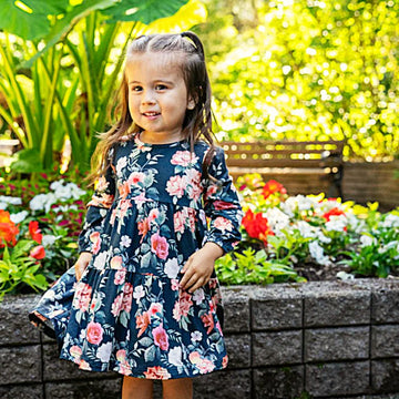 Midnight Blossom Dress - Little Kinfolk Boutique | Children's Clothing Regina, SK