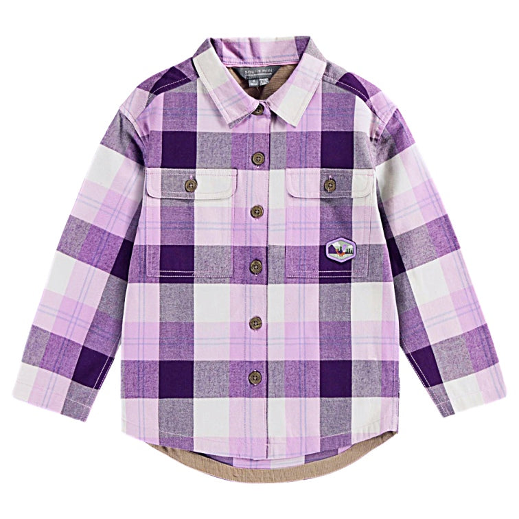 Perfect Purple Plaid Flannel Shirt - Little Kinfolk Boutique | Children's Clothing Regina, SK