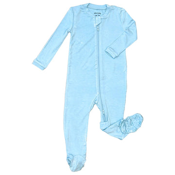 Sky Blue Footed Sleeper - Little Kinfolk Boutique | Children's Clothing Regina, SK