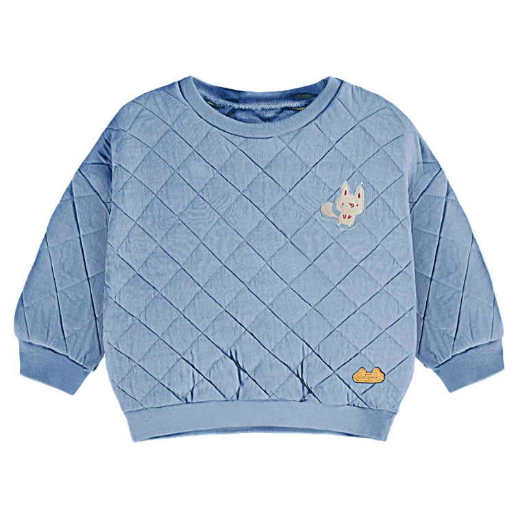 Blue Logan Quilted Crewneck - Little Kinfolk Boutique | Children's Clothing Regina, SK