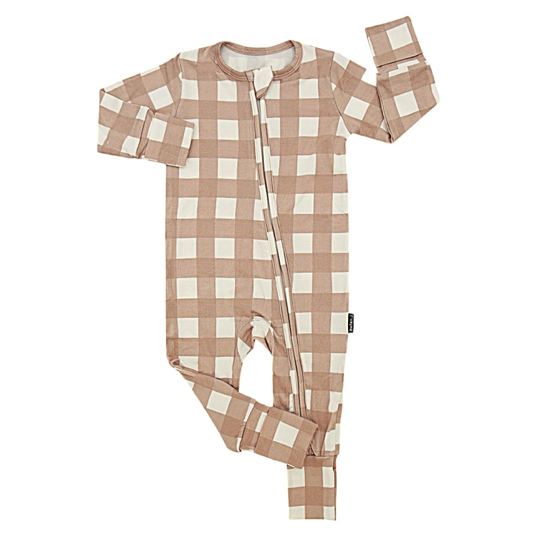 Taupe Plaid Sleeper - Little Kinfolk Boutique | Children's Clothing Regina, SK